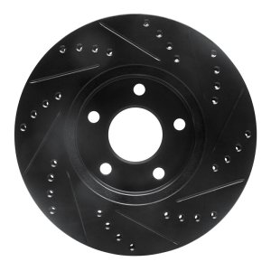 Chevrolet Cobalt Brake Rotor (1) - Front Left - R1 Concepts - Drilled & Slotted - Black - `07-`10